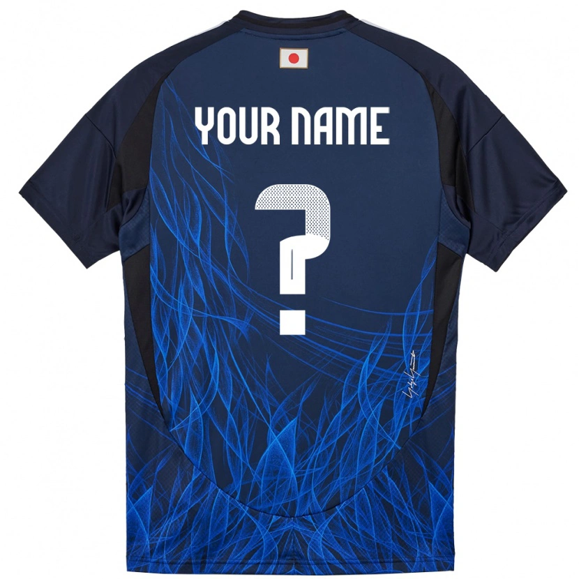 Danxen Niño Camiseta Japón Su Nombre #0 Azul Oscuro 1ª Equipación 24-26 La Camisa