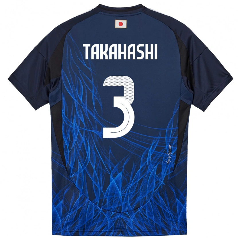 Danxen Niño Camiseta Japón Niko Takahashi #3 Azul Oscuro 1ª Equipación 24-26 La Camisa