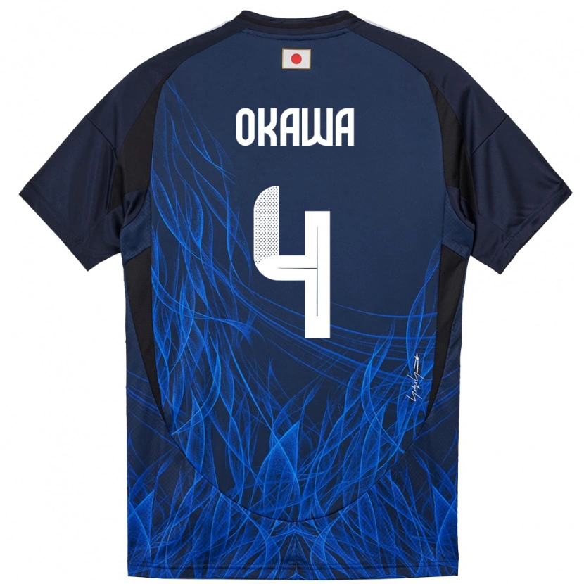 Danxen Niño Camiseta Japón Yugo Okawa #4 Azul Oscuro 1ª Equipación 24-26 La Camisa