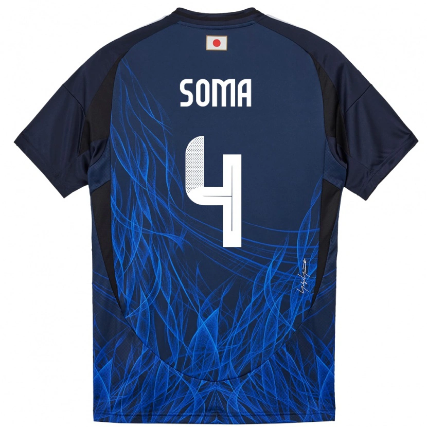 Danxen Niño Camiseta Japón Rikuto Soma #4 Azul Oscuro 1ª Equipación 24-26 La Camisa