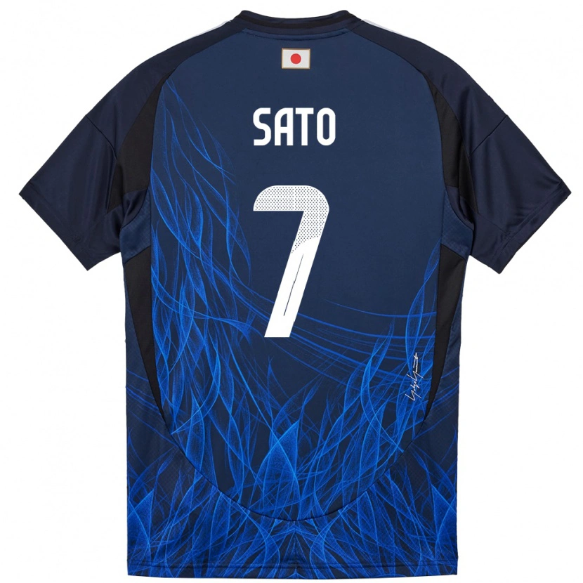 Danxen Niño Camiseta Japón Ryunosuke Sato #7 Azul Oscuro 1ª Equipación 24-26 La Camisa