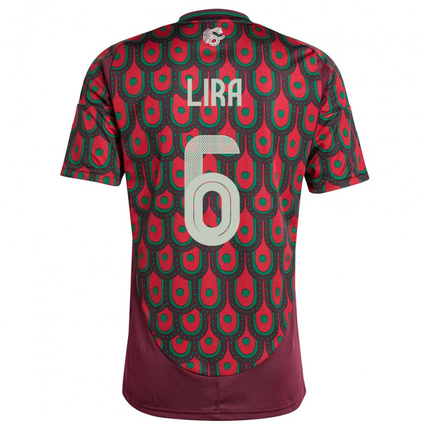 Danxen Niño Camiseta México Érik Lira #6 Granate 1ª Equipación 24-26 La Camisa