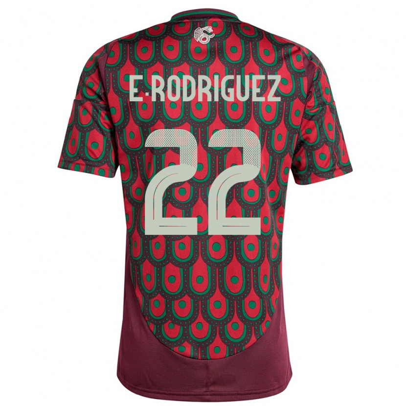Danxen Niño Camiseta México Emi Rodríguez #22 Granate 1ª Equipación 24-26 La Camisa