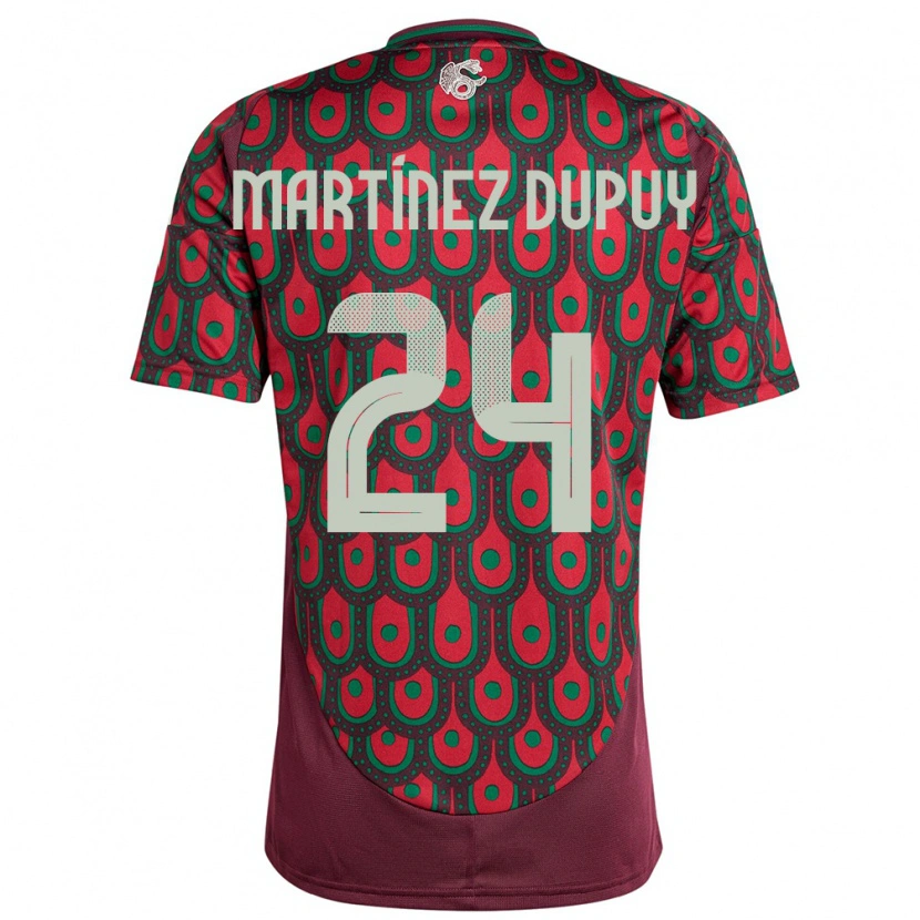 Danxen Niño Camiseta México Luca Martínez Dupuy #24 Granate 1ª Equipación 24-26 La Camisa