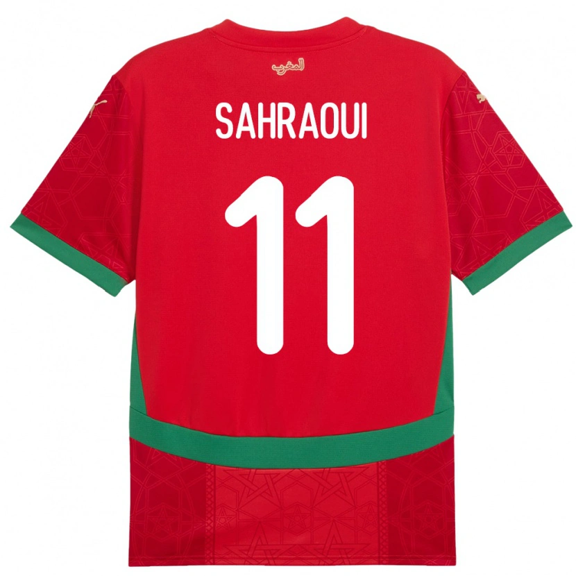 Danxen Niño Camiseta Marruecos Osame Sahraoui #11 Rojo 1ª Equipación 24-26 La Camisa