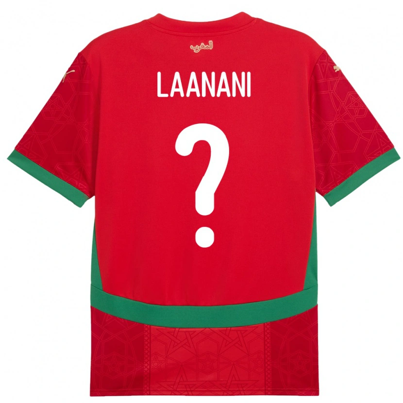 Danxen Niño Camiseta Marruecos Kamal Laanani #0 Rojo 1ª Equipación 24-26 La Camisa