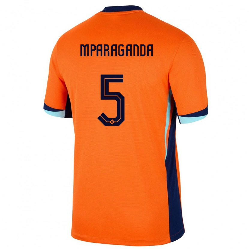 Danxen Niño Camiseta Países Bajos Matthew Mparaganda #5 Naranja 1ª Equipación 24-26 La Camisa
