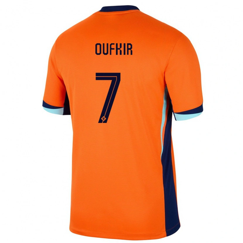 Danxen Niño Camiseta Países Bajos Ayoub Oufkir #7 Naranja 1ª Equipación 24-26 La Camisa