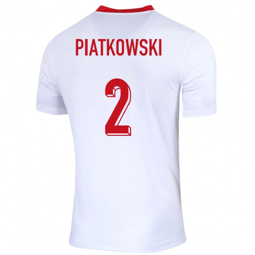 Danxen Niño Camiseta Polonia Kamil Piatkowski #2 Blanco 1ª Equipación 24-26 La Camisa