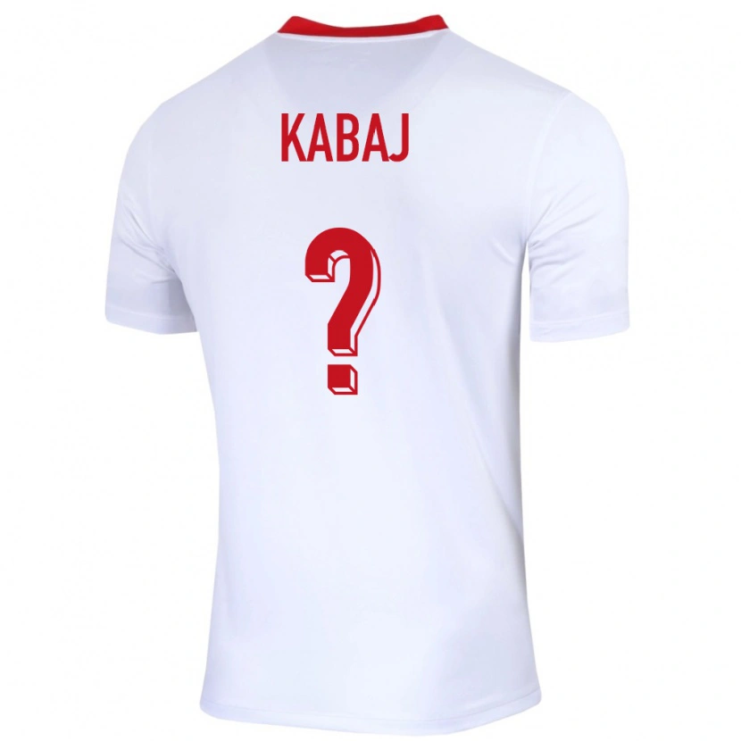 Danxen Niño Camiseta Polonia Lukasz Kabaj #0 Blanco 1ª Equipación 24-26 La Camisa