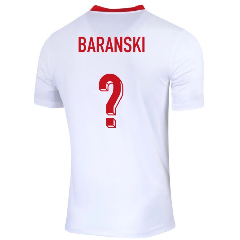 Danxen Niño Camiseta Polonia Kacper Baranski #0 Blanco 1ª Equipación 24-26 La Camisa
