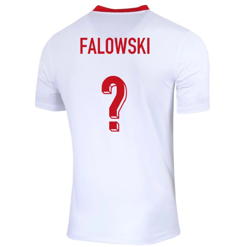 Danxen Niño Camiseta Polonia Krzysztof Falowski #0 Blanco 1ª Equipación 24-26 La Camisa