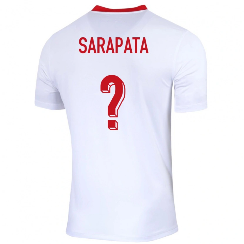 Danxen Niño Camiseta Polonia Dominik Sarapata #0 Blanco 1ª Equipación 24-26 La Camisa