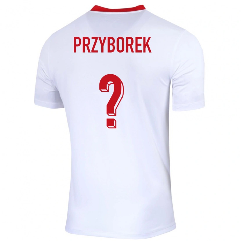 Danxen Niño Camiseta Polonia Adrian Przyborek #0 Blanco 1ª Equipación 24-26 La Camisa