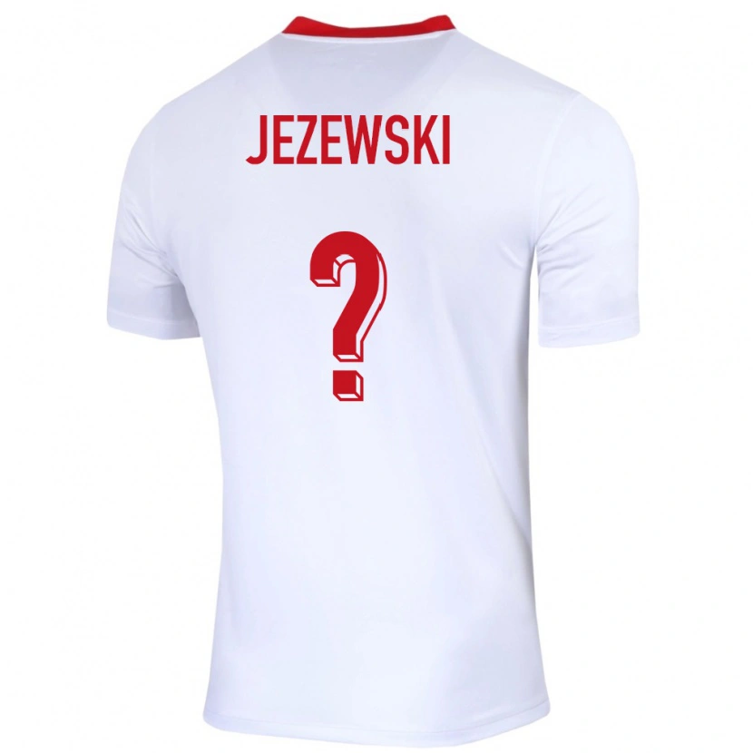 Danxen Niño Camiseta Polonia Ksawery Jezewski #0 Blanco 1ª Equipación 24-26 La Camisa