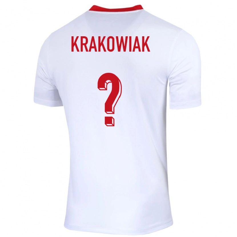 Danxen Niño Camiseta Polonia Oskar Krakowiak #0 Blanco 1ª Equipación 24-26 La Camisa