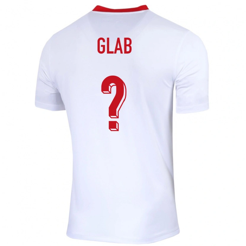 Danxen Niño Camiseta Polonia Jan Glab #0 Blanco 1ª Equipación 24-26 La Camisa