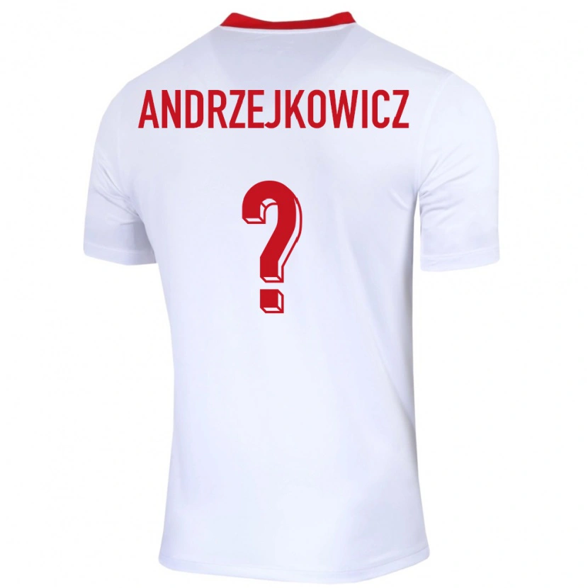 Danxen Niño Camiseta Polonia Mateusz Andrzejkowicz #0 Blanco 1ª Equipación 24-26 La Camisa