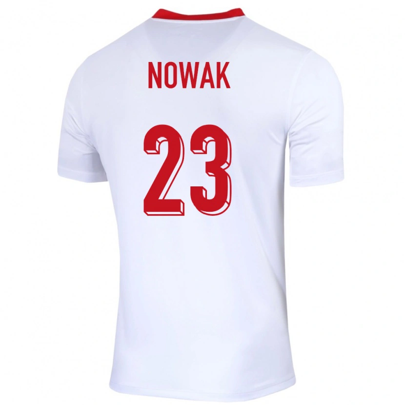 Danxen Niño Camiseta Polonia Wiktor Nowak #23 Blanco 1ª Equipación 24-26 La Camisa