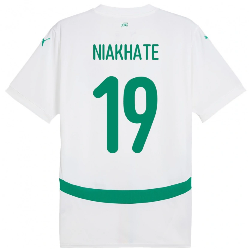Danxen Niño Camiseta Senegal Moussa Niakhaté #19 Blanco 1ª Equipación 24-26 La Camisa