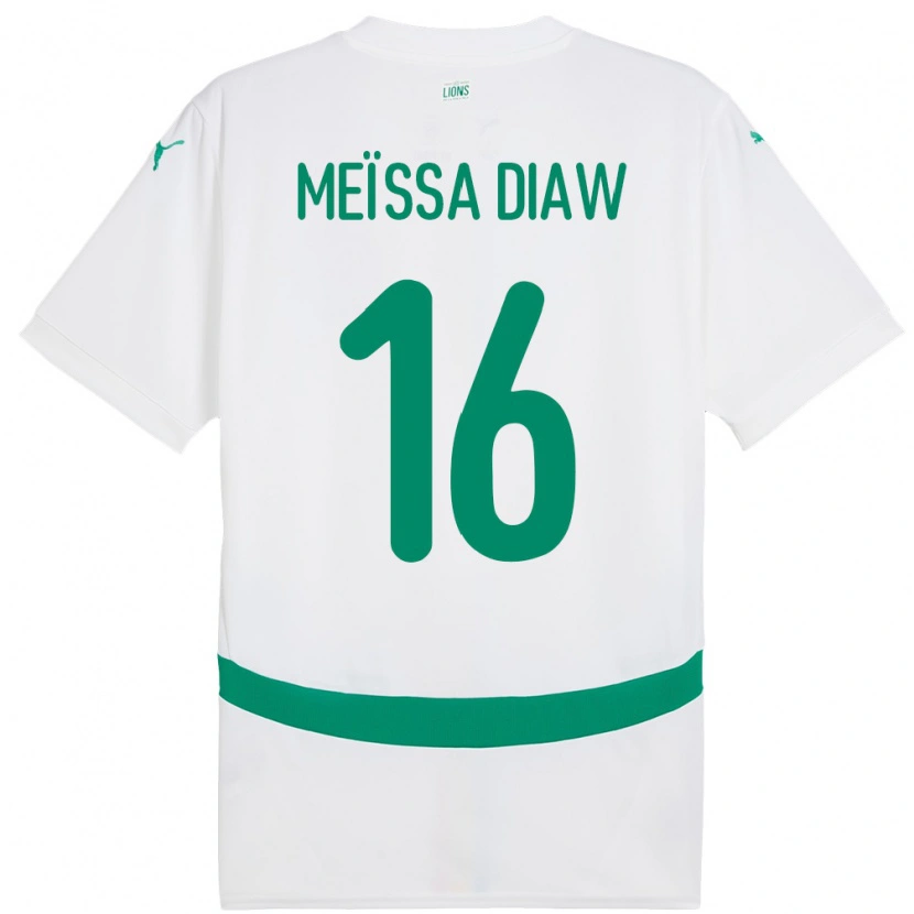 Danxen Niño Camiseta Senegal Ndeye Meissa Diaw #16 Blanco 1ª Equipación 24-26 La Camisa