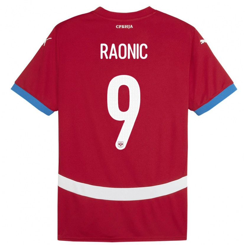 Danxen Niño Camiseta Serbia Sava Raonic #9 Rojo 1ª Equipación 24-26 La Camisa