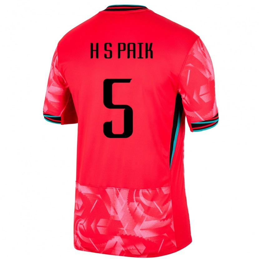 Danxen Niño Camiseta Corea Del Sur Seung-Ho Paik #5 Rojo 1ª Equipación 24-26 La Camisa
