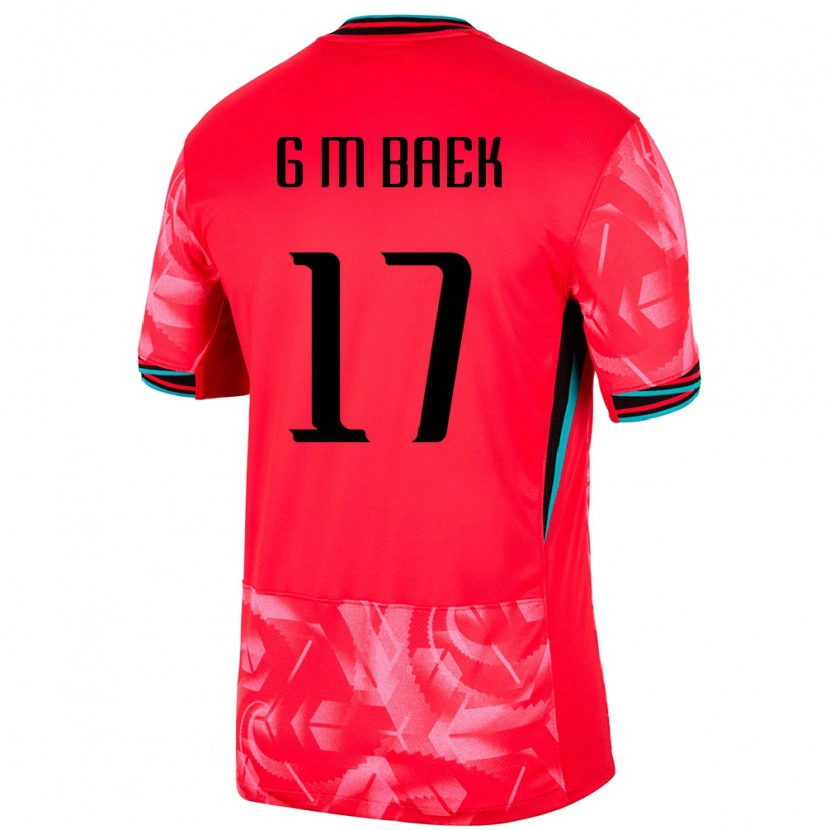 Danxen Niño Camiseta Corea Del Sur Min-Gyu Baek #17 Rojo 1ª Equipación 24-26 La Camisa