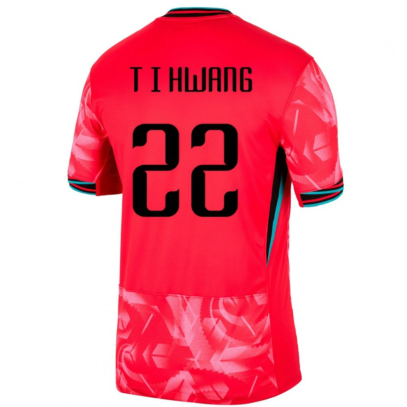 Danxen Niño Camiseta Corea Del Sur In-Taek Hwang #22 Rojo 1ª Equipación 24-26 La Camisa