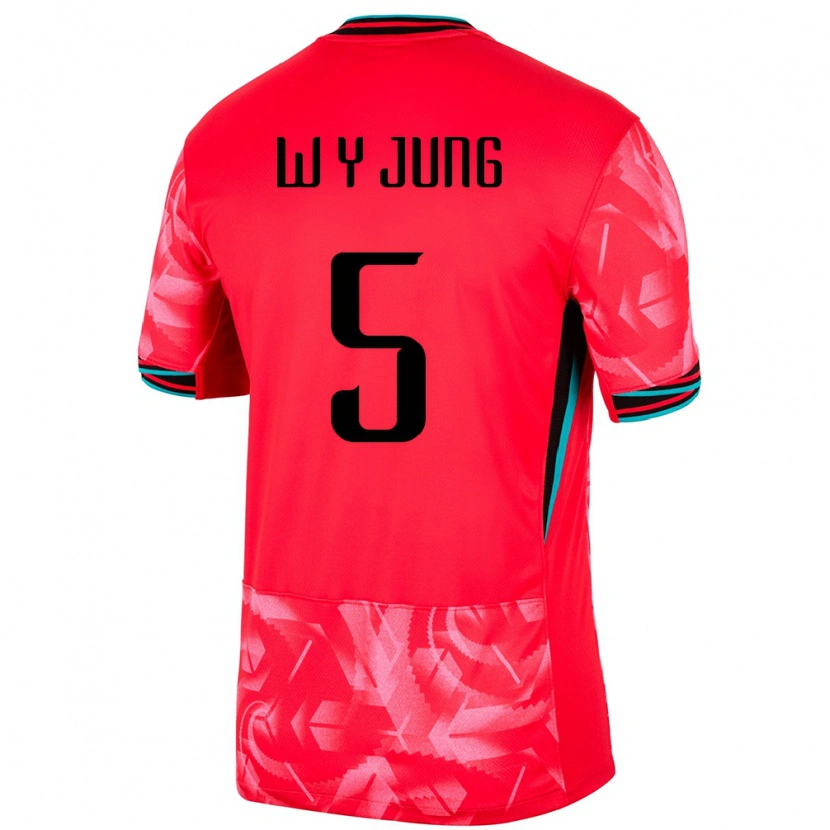 Danxen Niño Camiseta Corea Del Sur Woo-Young Jung #5 Rojo 1ª Equipación 24-26 La Camisa