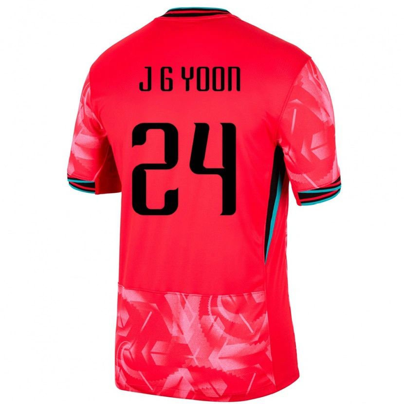 Danxen Niño Camiseta Corea Del Sur Jong-Gyu Yoon #24 Rojo 1ª Equipación 24-26 La Camisa