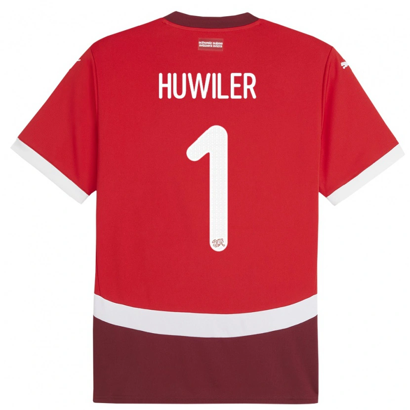 Danxen Niño Camiseta Suiza Lionel Huwiler #1 Rojo 1ª Equipación 24-26 La Camisa