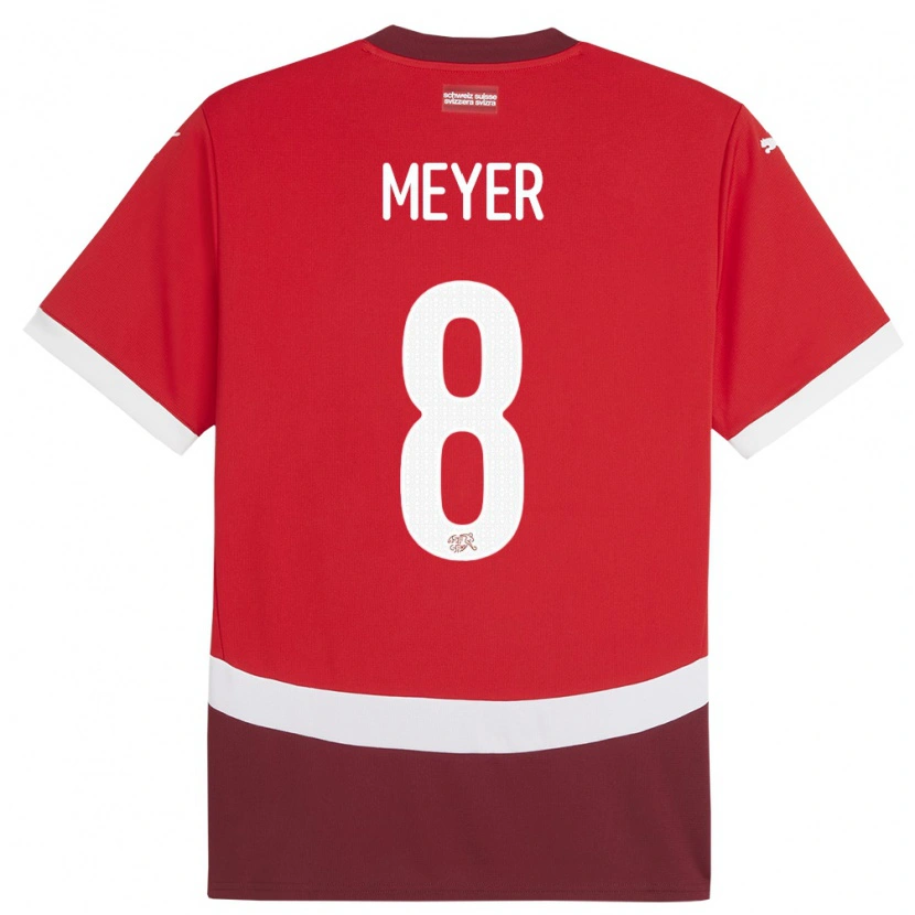 Danxen Niño Camiseta Suiza Tim Meyer #8 Rojo 1ª Equipación 24-26 La Camisa