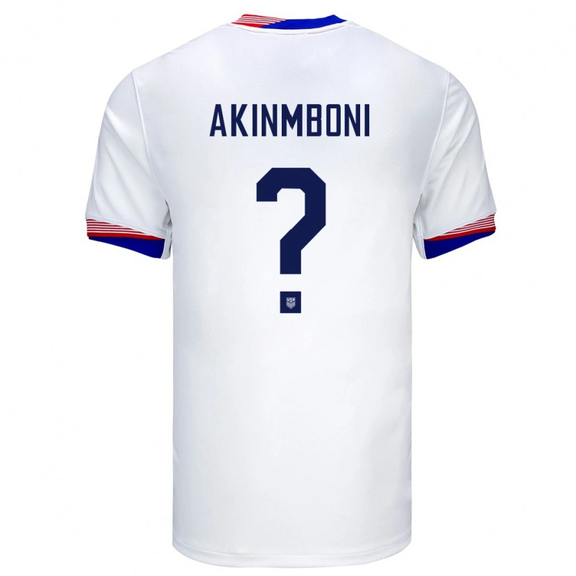Danxen Niño Camiseta Estados Unidos Matai Akinmboni #0 Blanco 1ª Equipación 24-26 La Camisa