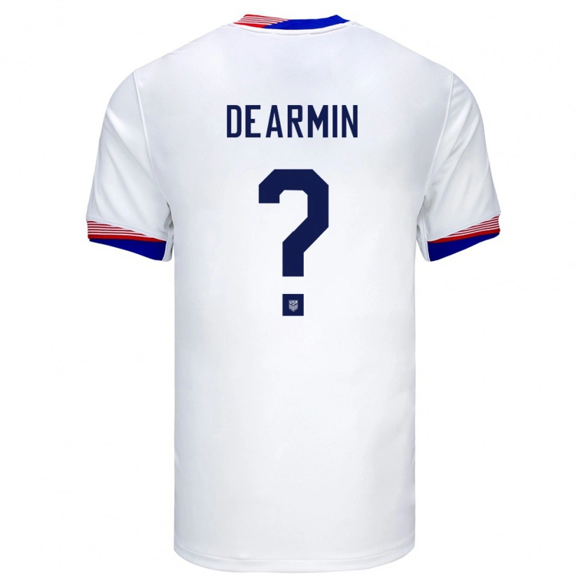 Danxen Niño Camiseta Estados Unidos Nash Dearmin #0 Blanco 1ª Equipación 24-26 La Camisa