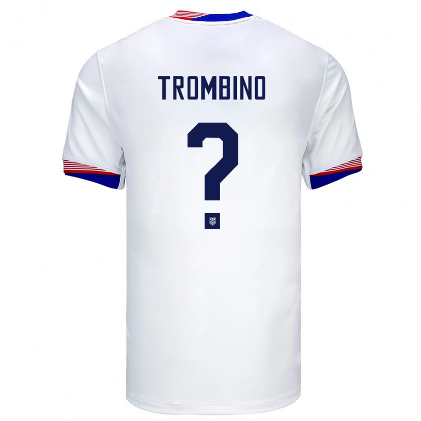 Danxen Niño Camiseta Estados Unidos Caleb Trombino #0 Blanco 1ª Equipación 24-26 La Camisa
