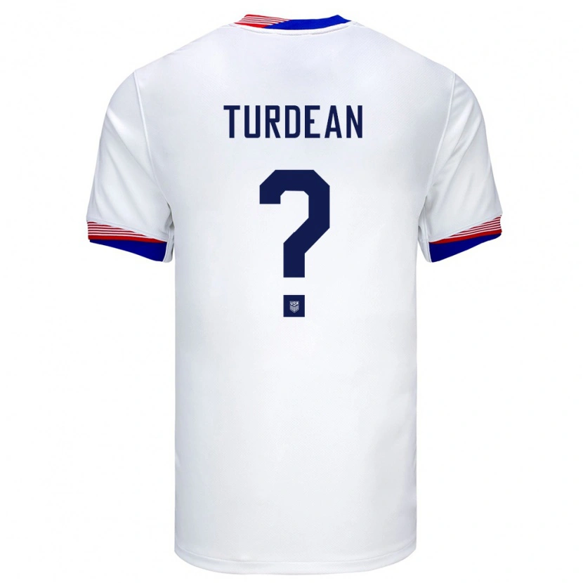 Danxen Niño Camiseta Estados Unidos Robert Turdean #0 Blanco 1ª Equipación 24-26 La Camisa