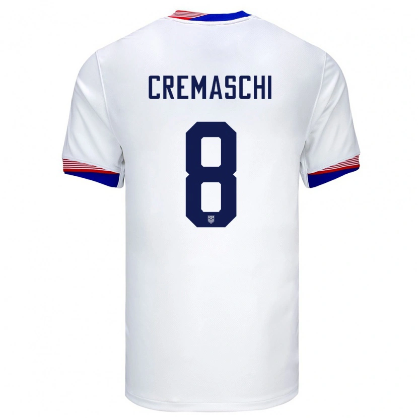 Danxen Niño Camiseta Estados Unidos Benja Cremaschi #8 Blanco 1ª Equipación 24-26 La Camisa