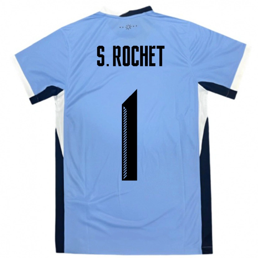 Danxen Niño Camiseta Uruguay Sergio Rochet #1 Blanco Negro 1ª Equipación 24-26 La Camisa