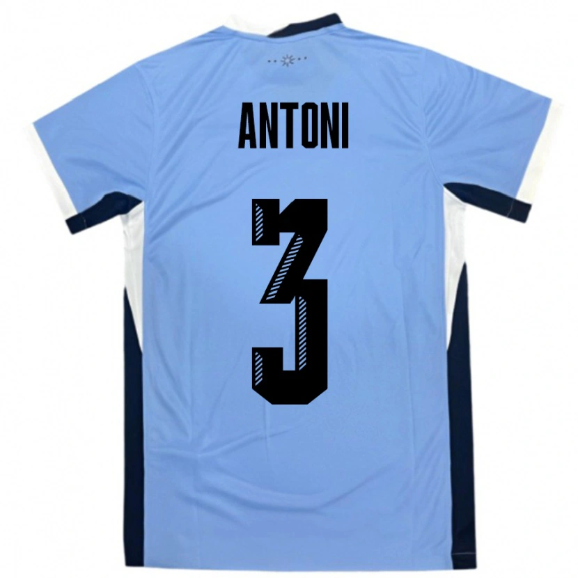 Danxen Niño Camiseta Uruguay Mateo Antoni #3 Blanco Negro 1ª Equipación 24-26 La Camisa