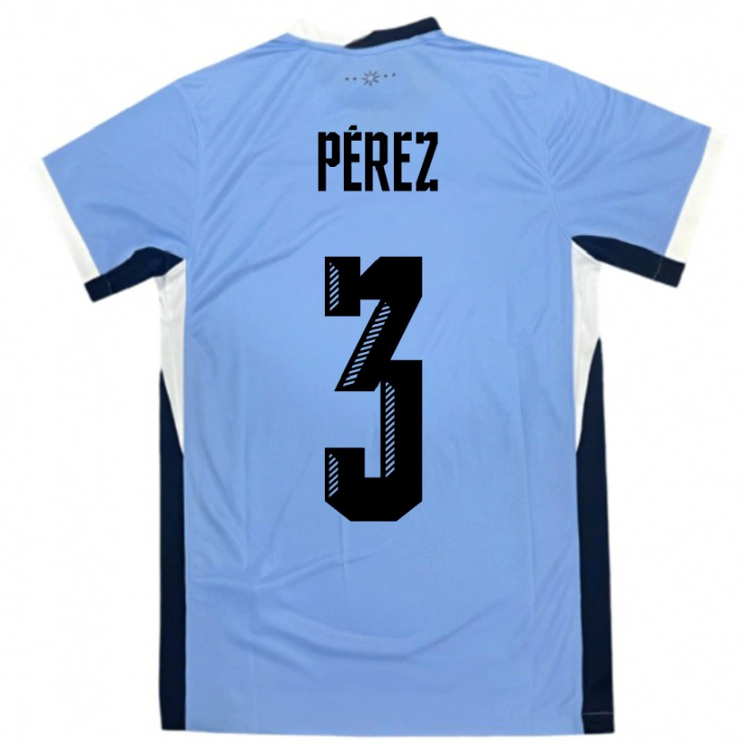 Danxen Niño Camiseta Uruguay Nicolás Pérez #3 Blanco Negro 1ª Equipación 24-26 La Camisa