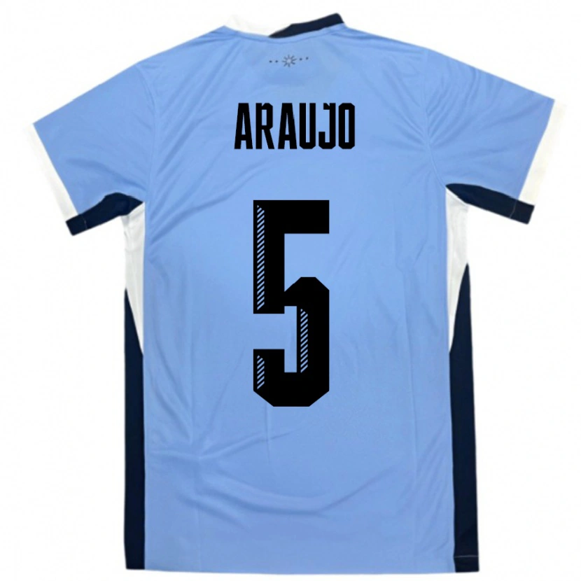 Danxen Niño Camiseta Uruguay César Araújo #5 Blanco Negro 1ª Equipación 24-26 La Camisa