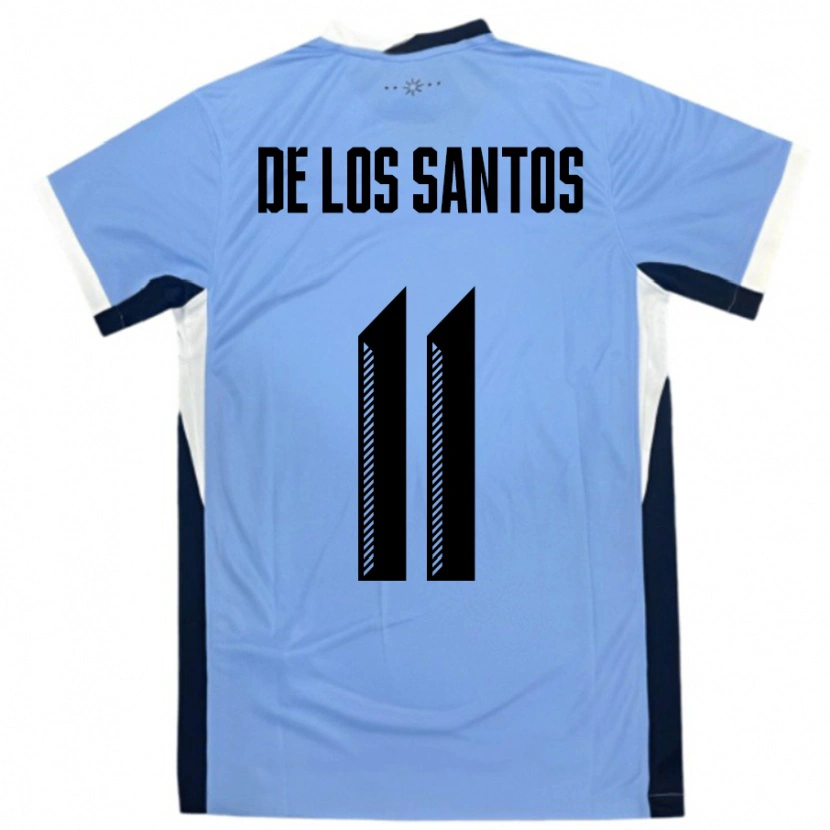 Danxen Niño Camiseta Uruguay Juan Cruz De Los Santos #11 Blanco Negro 1ª Equipación 24-26 La Camisa