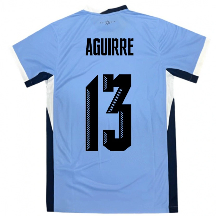 Danxen Niño Camiseta Uruguay Joaquin Aguirre #13 Blanco Negro 1ª Equipación 24-26 La Camisa