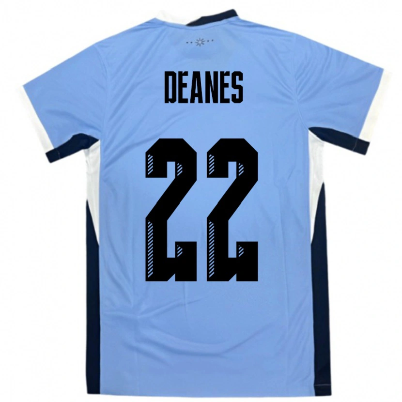 Danxen Niño Camiseta Uruguay Tiago Deanes #22 Blanco Negro 1ª Equipación 24-26 La Camisa