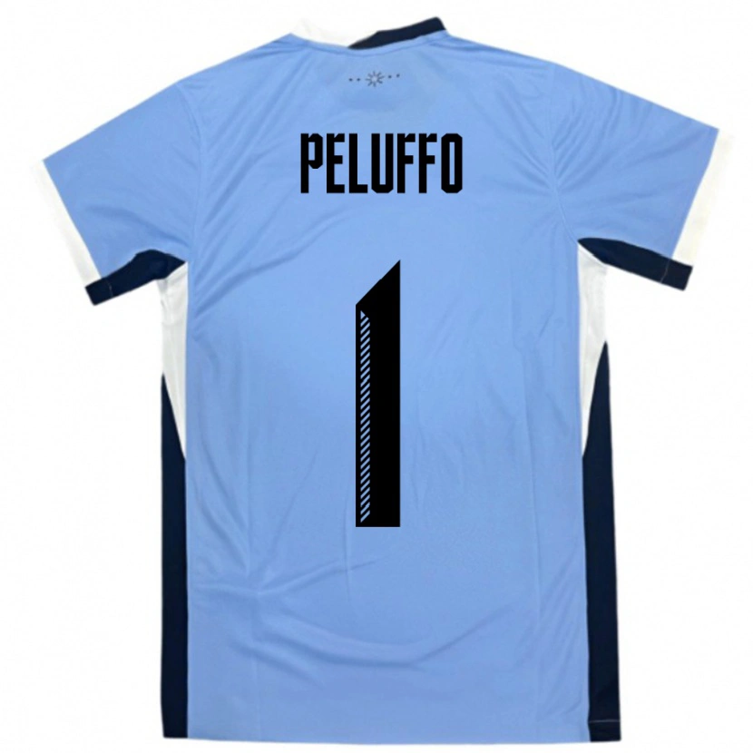 Danxen Niño Camiseta Uruguay Daniel Peluffo #1 Blanco Negro 1ª Equipación 24-26 La Camisa