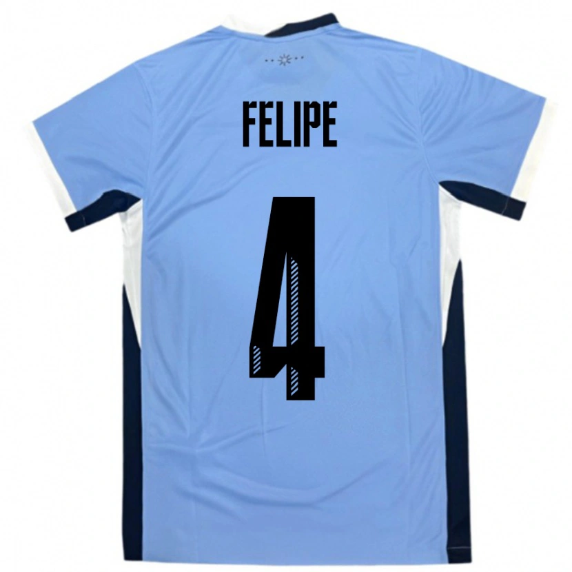Danxen Niño Camiseta Uruguay Laura Felipe #4 Blanco Negro 1ª Equipación 24-26 La Camisa