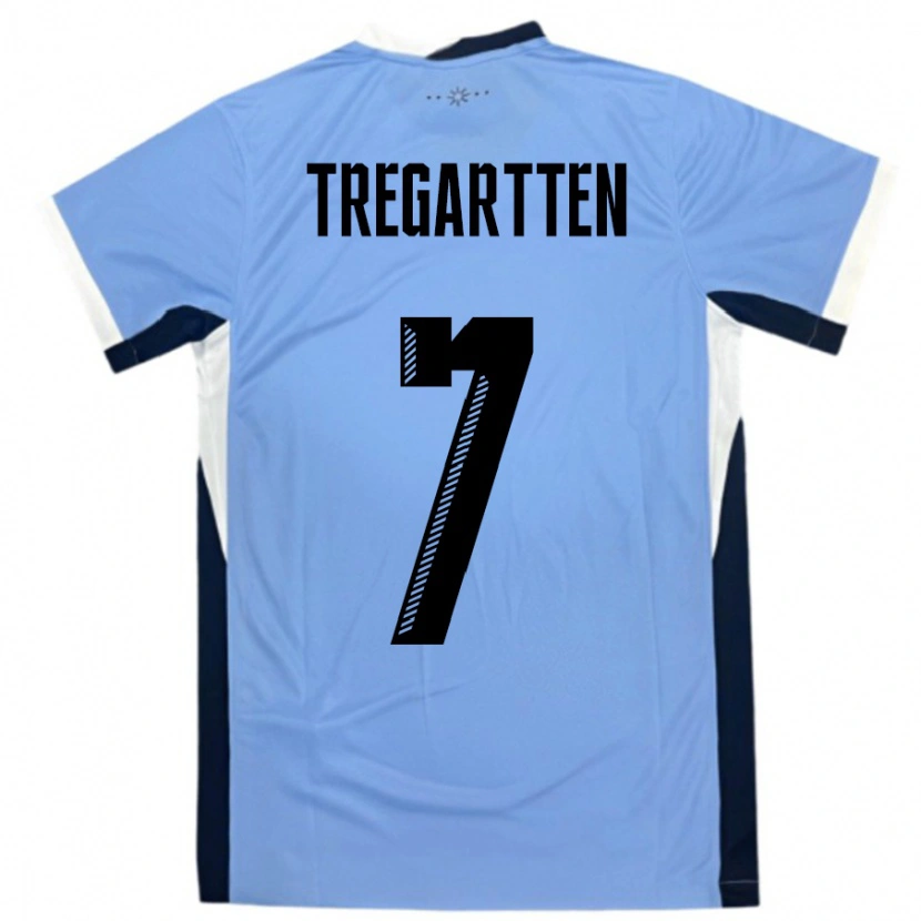 Danxen Niño Camiseta Uruguay Stephanie Tregartten #7 Blanco Negro 1ª Equipación 24-26 La Camisa