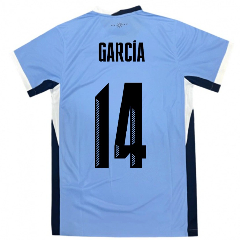 Danxen Niño Camiseta Uruguay Damian Garcia #14 Blanco Negro 1ª Equipación 24-26 La Camisa
