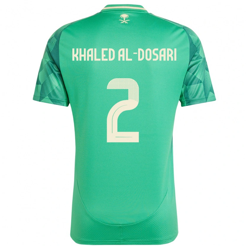 Danxen Niño Camiseta Arabia Saudita Yazeed Khaled Al-Dosari #2 Verde 1ª Equipación 24-26 La Camisa